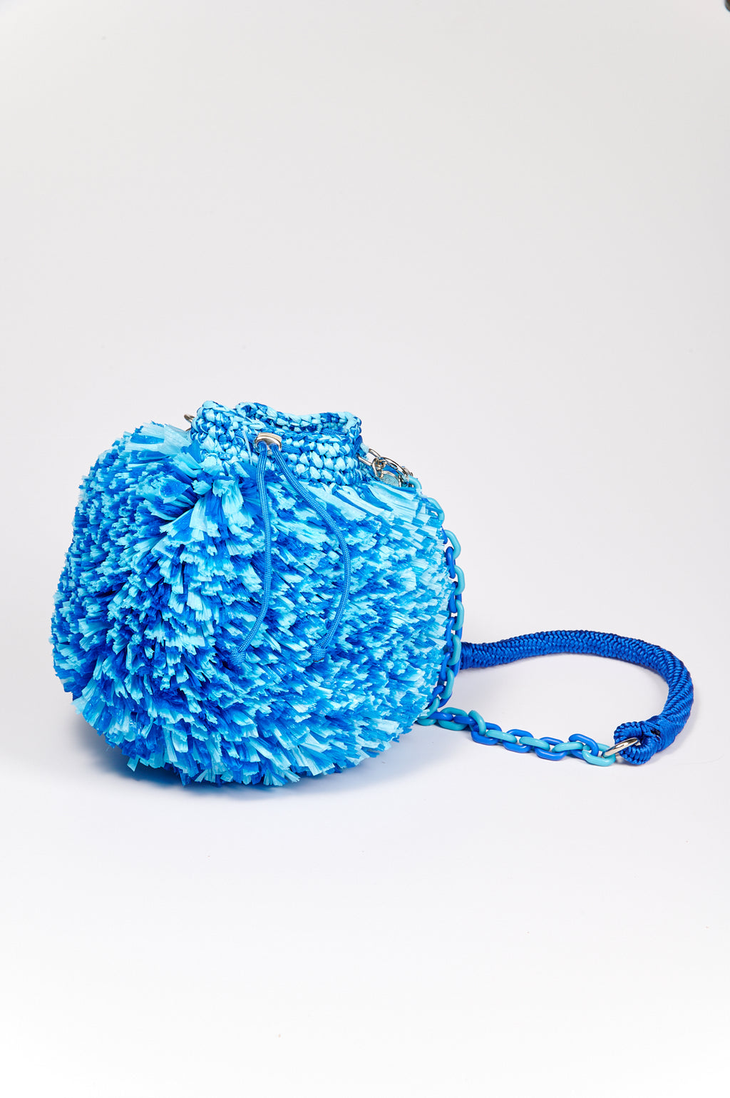 Bolsa Rafia Azul Matizado