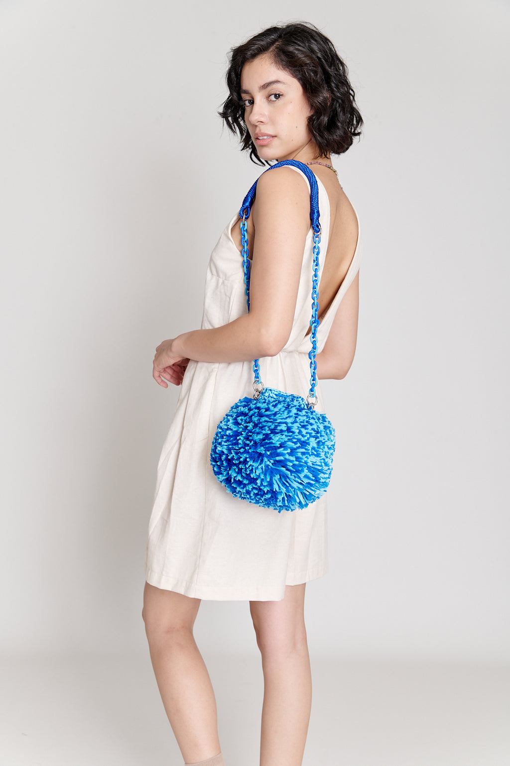 Bolsa Rafia Azul Matizado