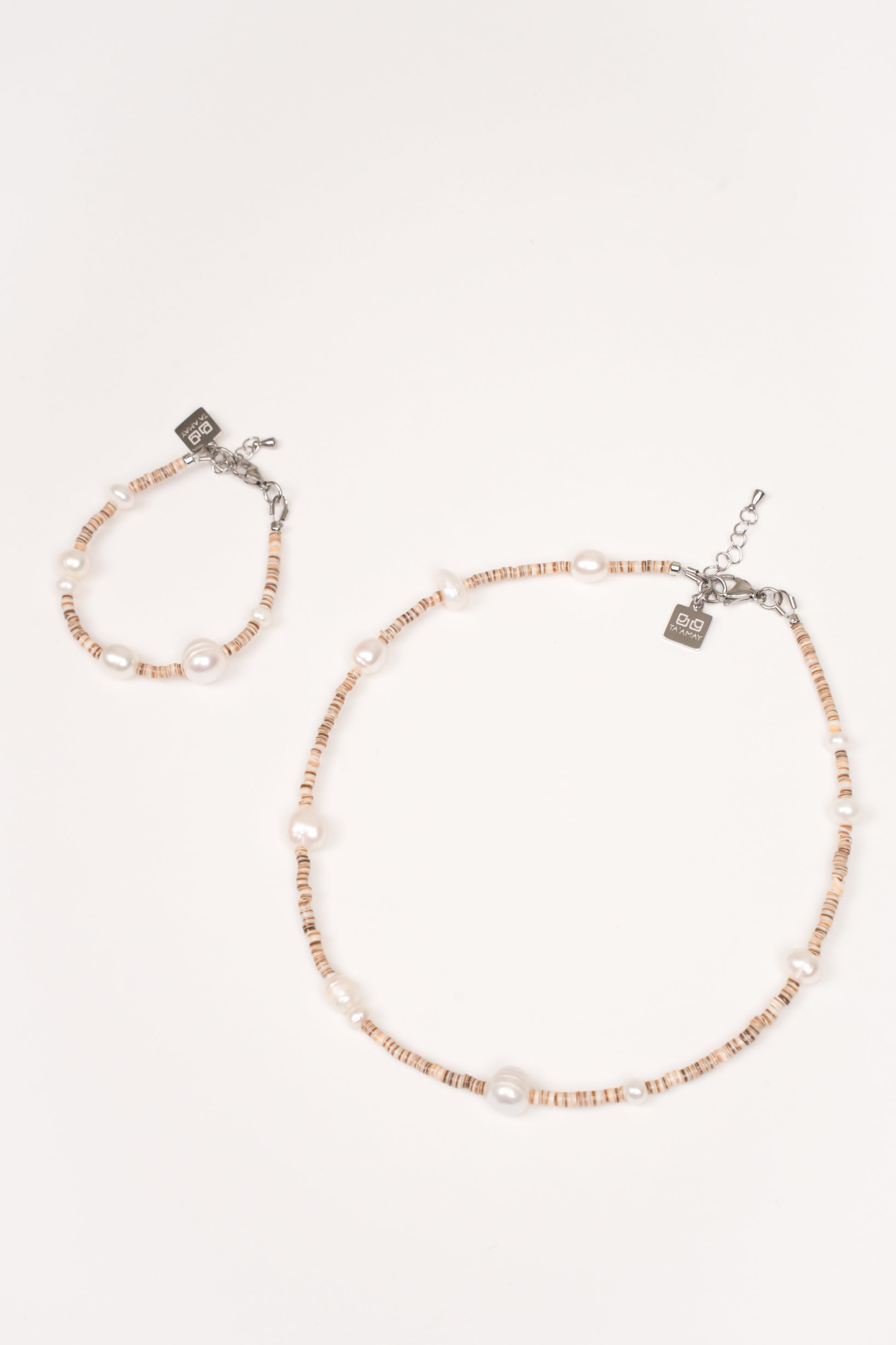 Collar Concha Heishi con Perlas