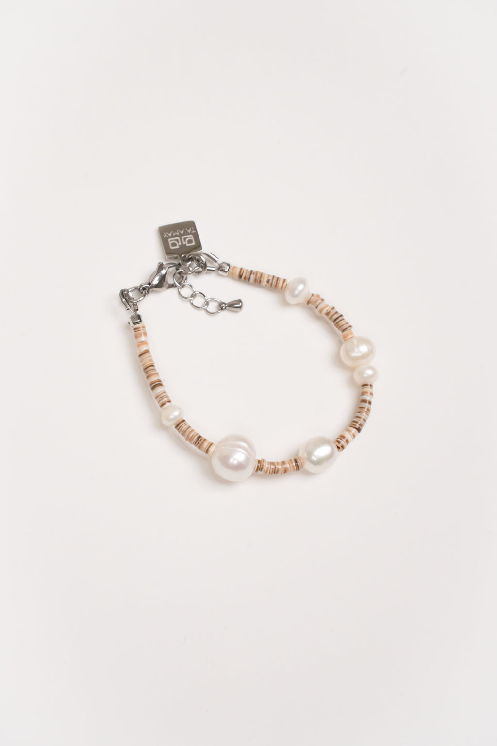 Pulsera Concha Heishi con Perlas