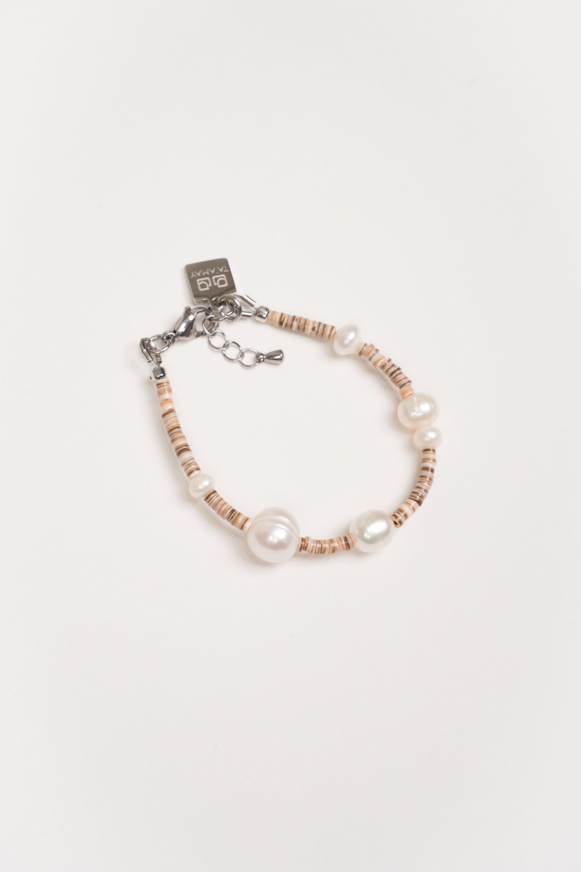 Pulsera Concha Heishi con Perlas