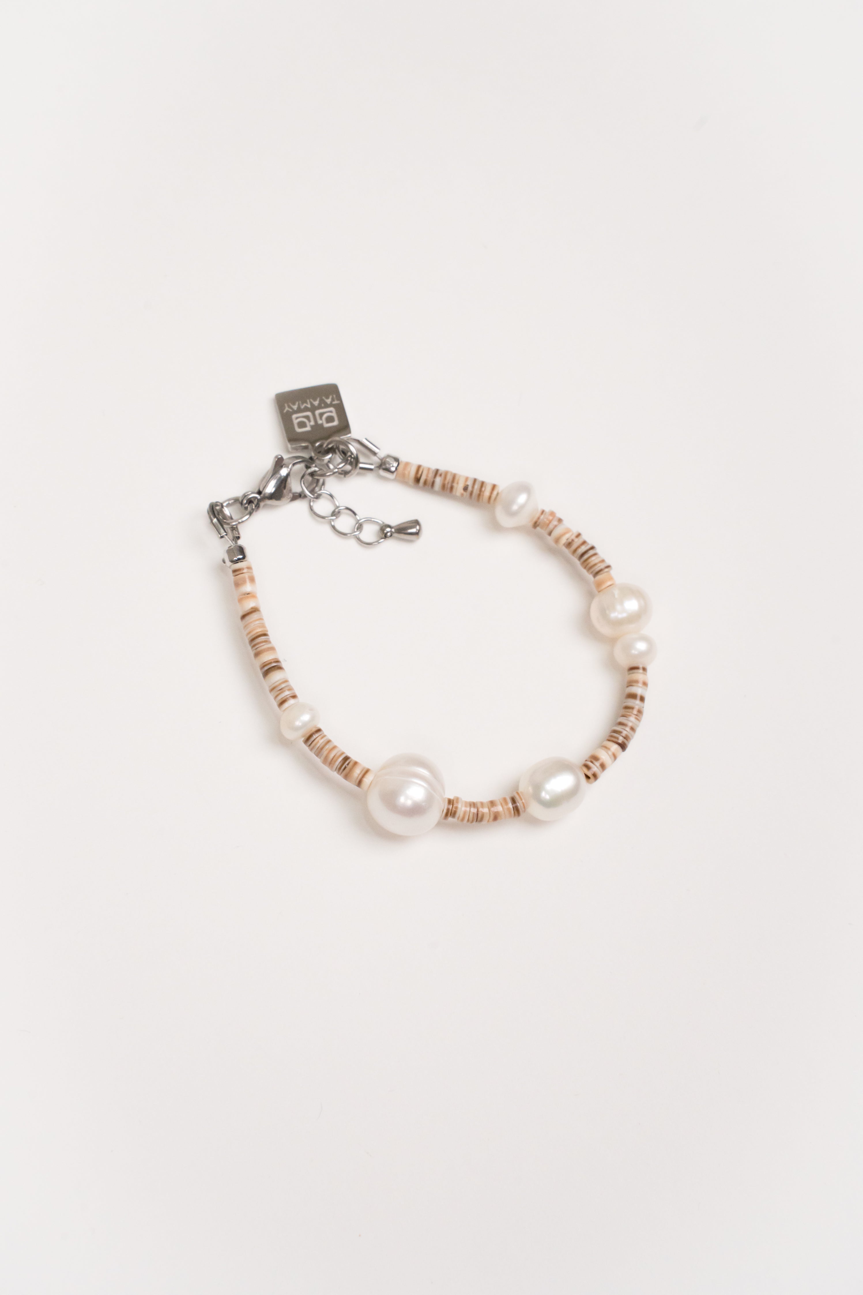 Pulsera Concha Heishi con Perlas