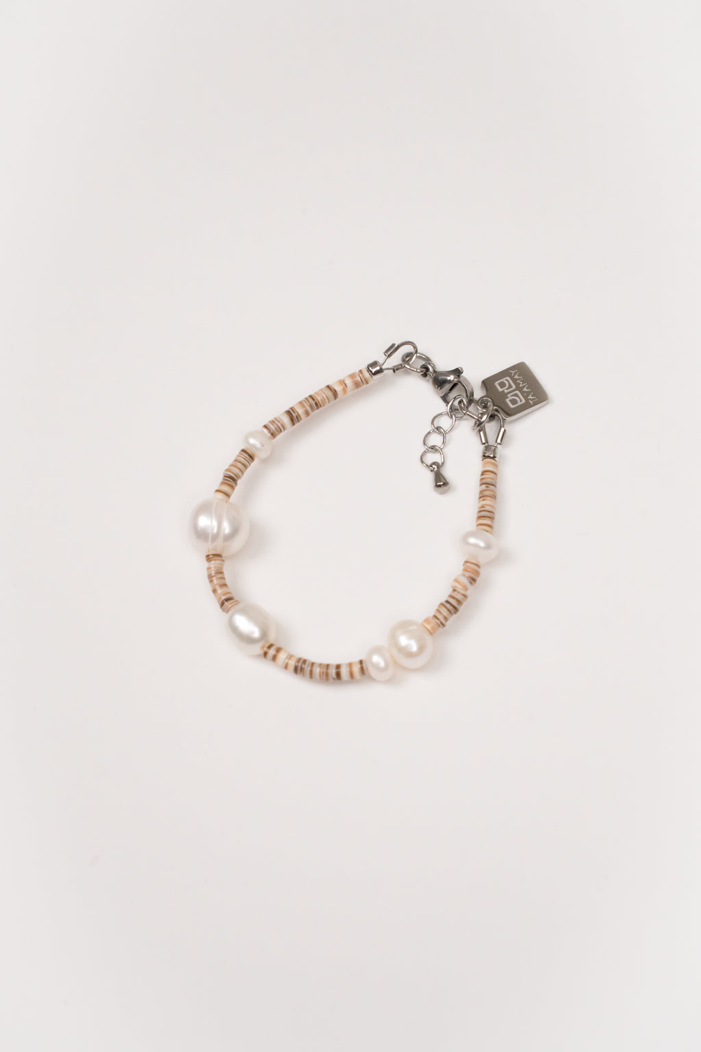 Pulsera Concha Heishi con Perlas