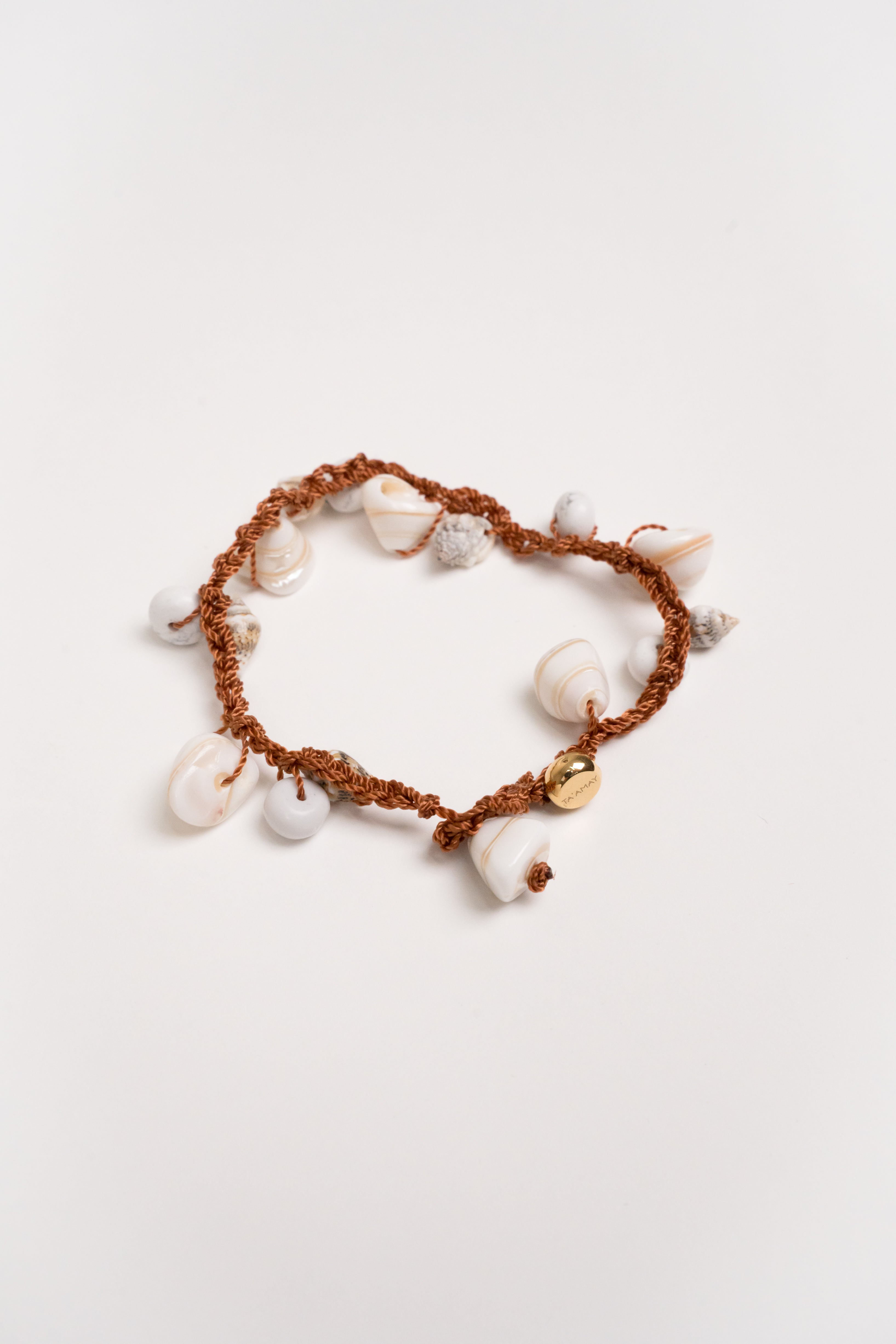 Anklet tejido de caracoles